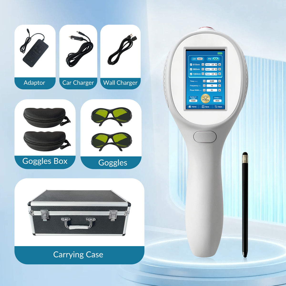 ZJKC Deep Tissue Class 4 Laser 1064nm 980nm 810nm 15W Handheld Laser for Pain Inflammation